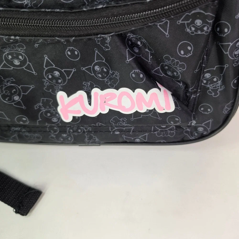 Sanrio Kuromi Backpack School Bag Character Face 16in Black Pink 2025 Official